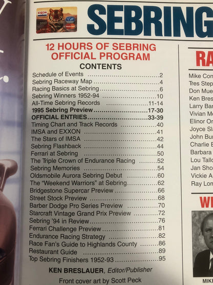 Sebring 12 Hours - 1995 Grand Prix Of Endurance Program