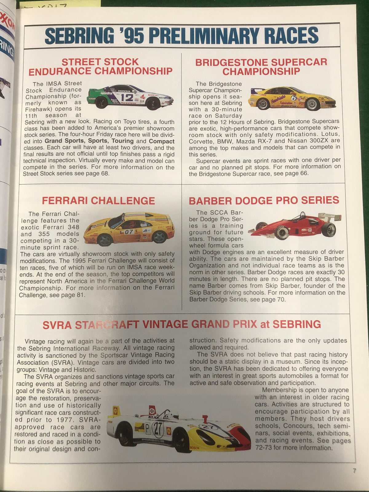 Sebring 12 Hours - 1995 Grand Prix Of Endurance Program