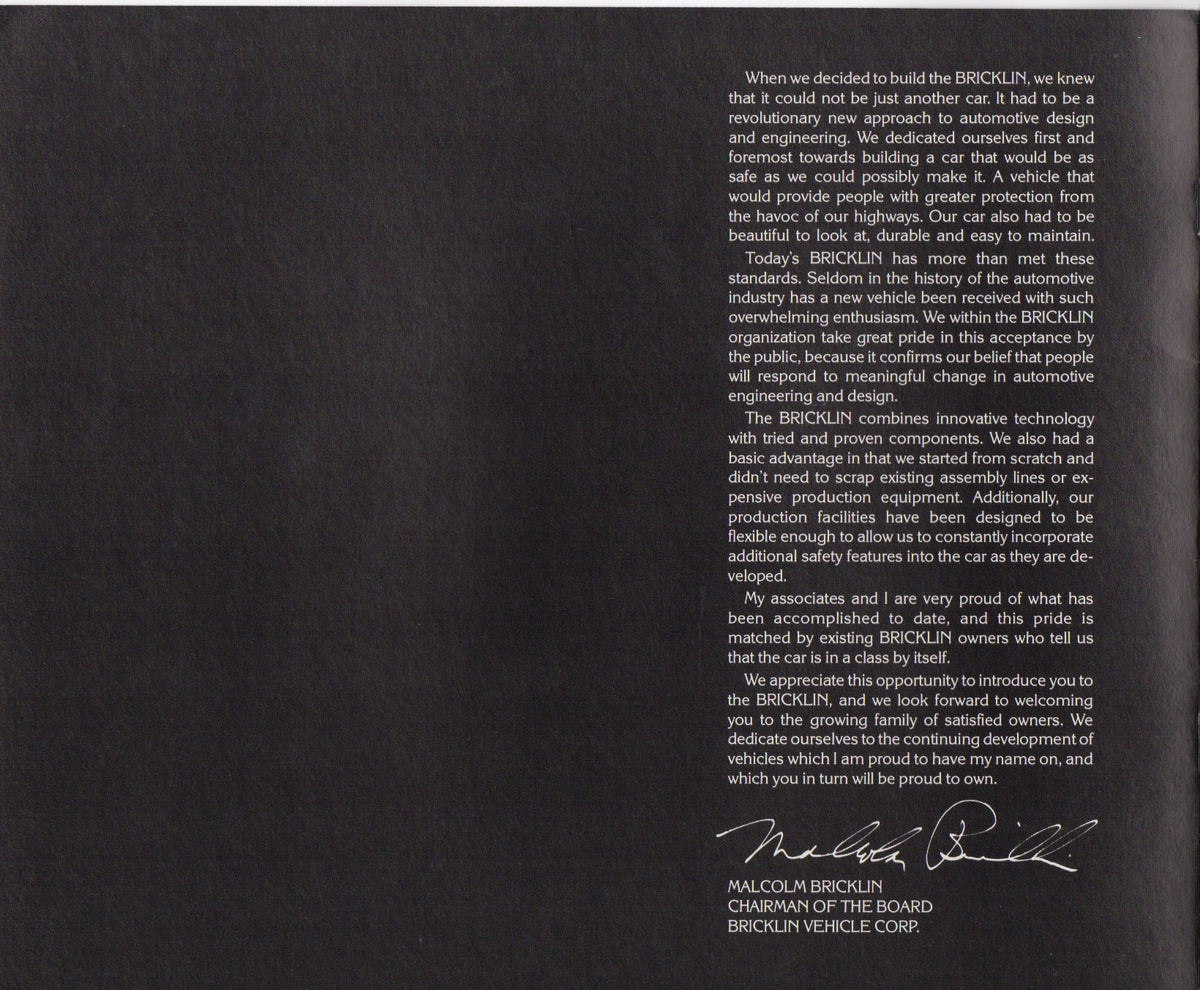Bricklin SV 1Brochure