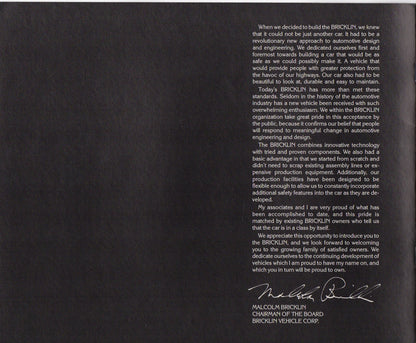 Bricklin SV 1Brochure