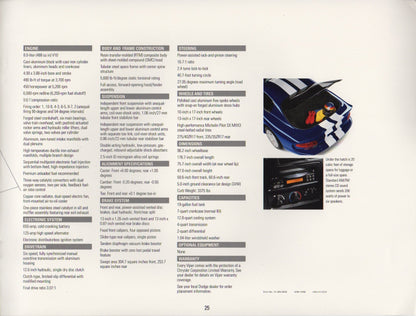 Dodge Viper GTS Brochure
