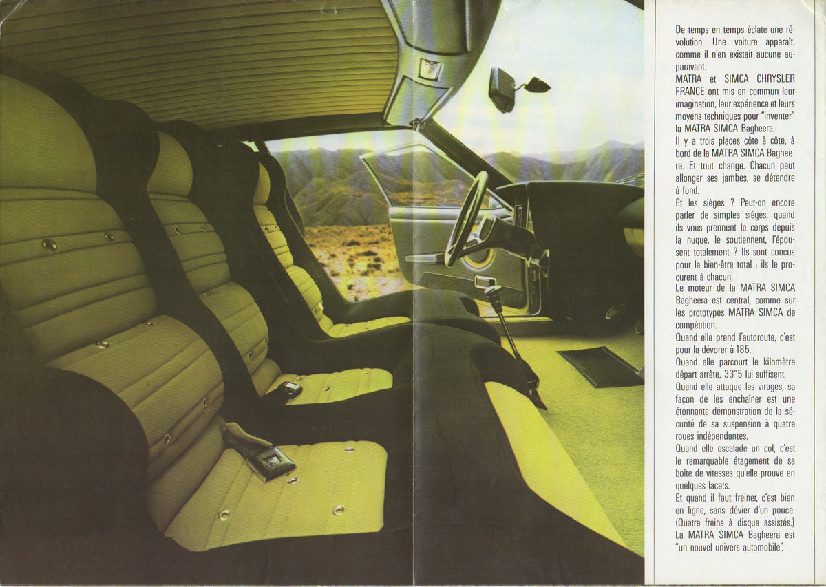 Matra Simca Bagheera Brochure 1973