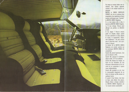 Matra Simca Bagheera Brochure 1973