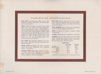 Nash Healey Brochure 1953