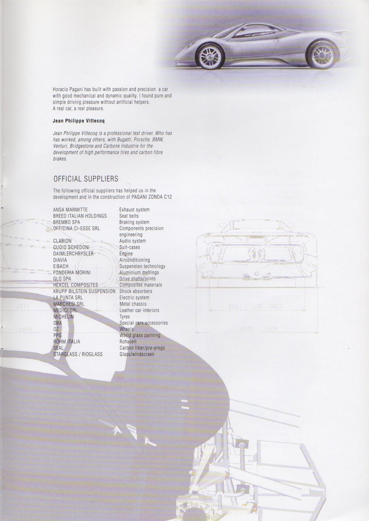 Pagani Zonda C12 Brochure