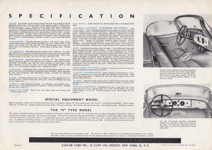Jaguar XK 150 Roadster Brochure 1958