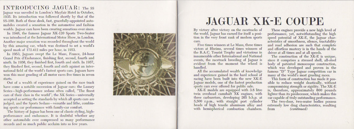 Jaguar 1963 Model Year Line-up