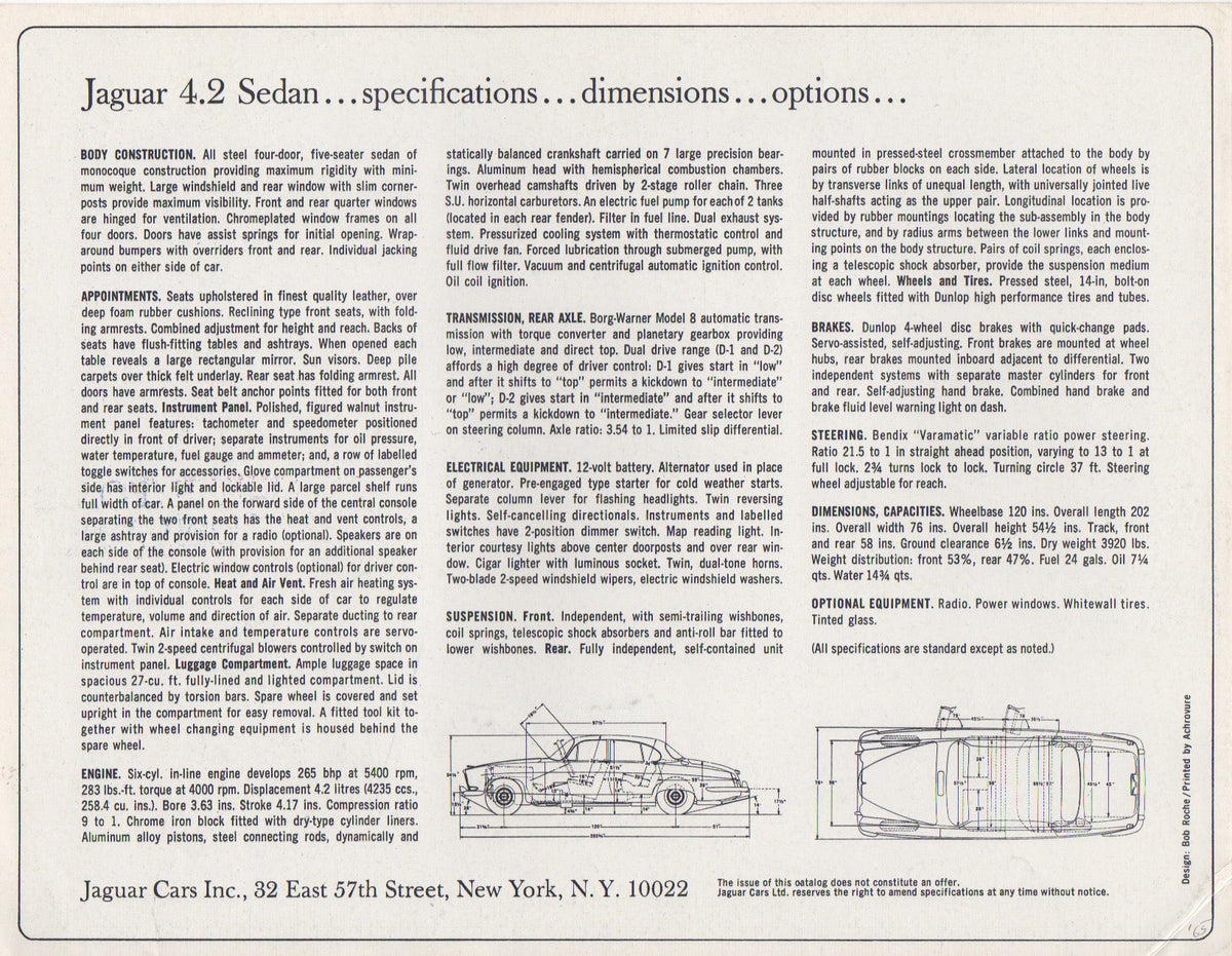 Jaguar 4.2 Sedan Brochure 1965