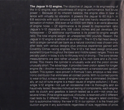Jaguar V-12 E-Type Brochure 1971