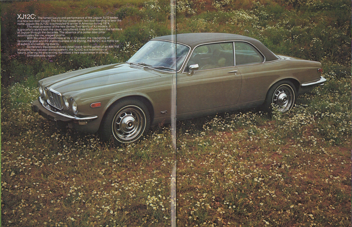 Jaguar V-12 E-Type - XJ12C - XJ12L - XJ6 Deluxe Brochure 1974