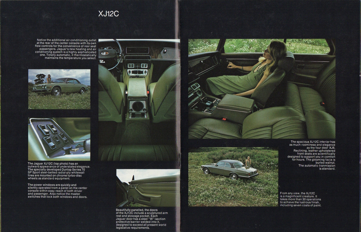 Jaguar V-12 E-Type - XJ12C - XJ12L - XJ6 Deluxe Brochure 1974