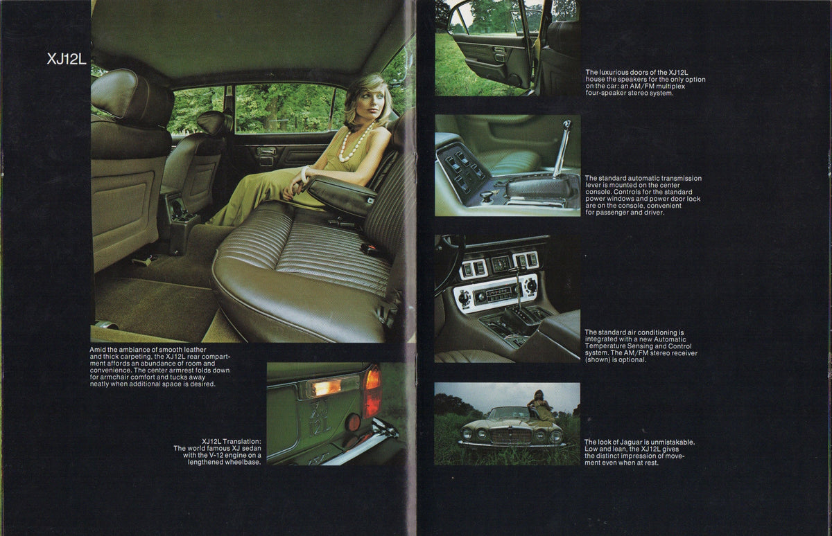 Jaguar V-12 E-Type - XJ12C - XJ12L - XJ6 Deluxe Brochure 1974